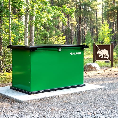 Alpine Bear Proof Garbage Can – IGBC Certified 197 Gallon Commercial Bear Resistant Outdoor Trash Can with Locking Lid, Heavy Duty Steel Build for Wildlife Control in Parks & Campgrounds