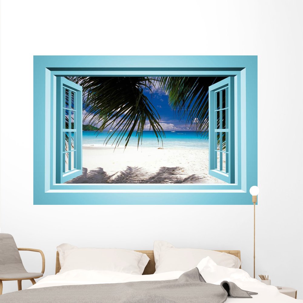 Amazon.co.jp: African Paradise Fauxウィンドウ壁壁画by Wallmonkeys