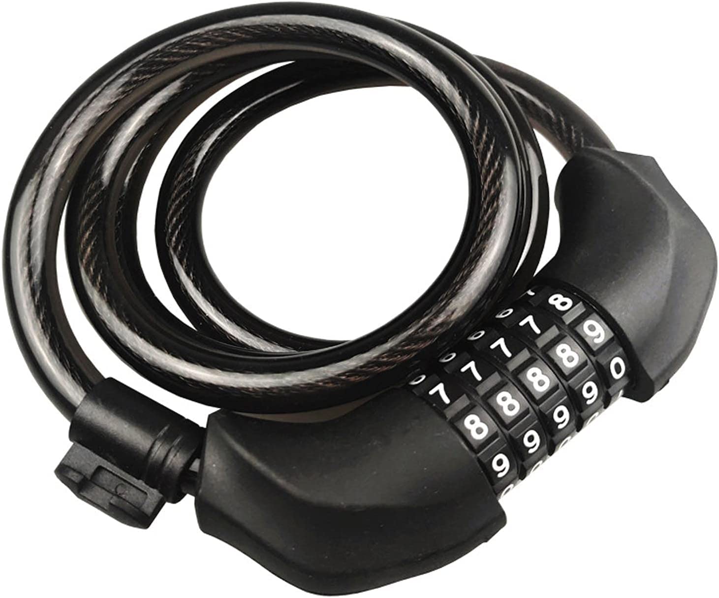 Lucchetto a Cavo per Bici, antifurto con Cavo Resistente, in Metallo, con Combinazione a 5 cifre, per Moto, Bici, recinzioni e Griglie.