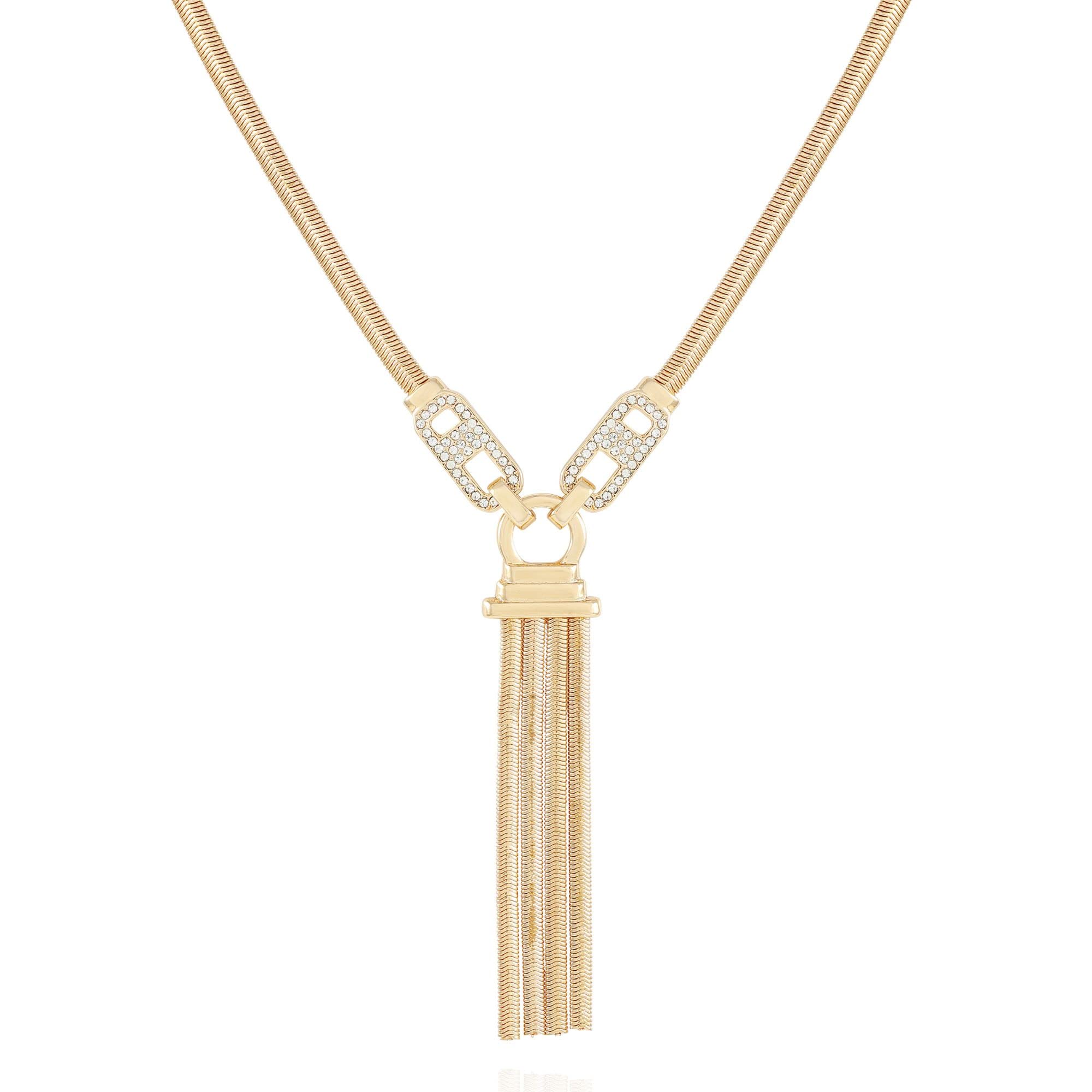GUESSGoldtone Y Pendant Tassel Necklace