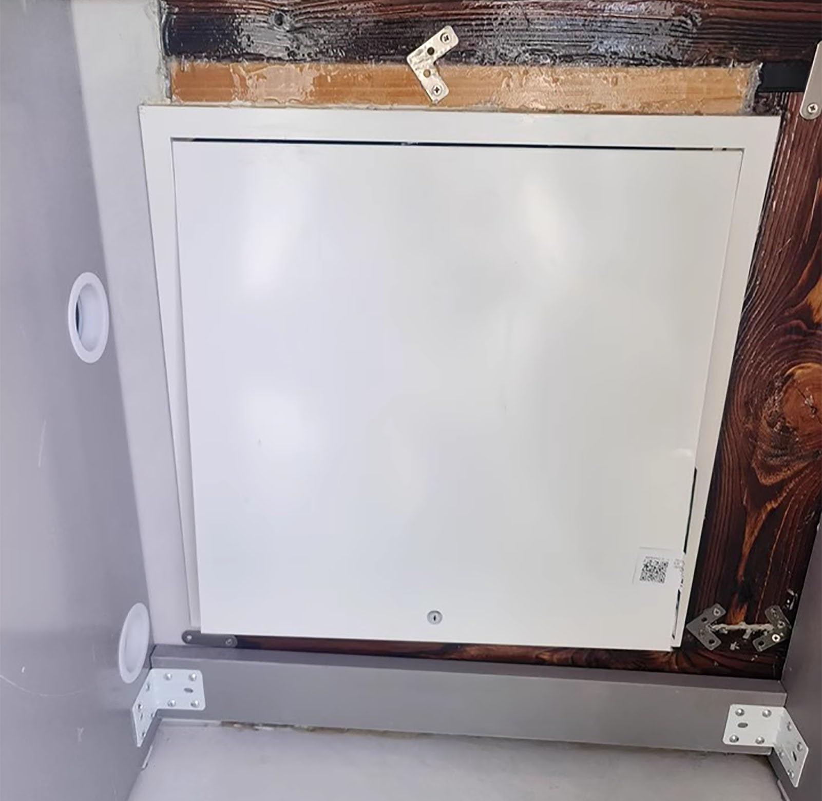 Trampilla Pladur Tapa de La Puerta del Acceso Al Ático, Tapa de La Trampilla de Apertura con Pestillo para Destornillador, Trampilla de Inspección Ignífuga, Placa de Acceso de Aluminio para Pared(30x3