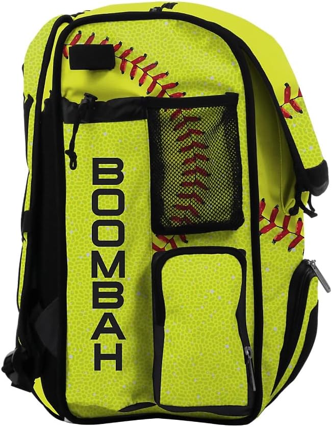Boombah Mini Superpack Bat Pack - 8" x 12.5" x 18" - Softball 2.0 Optic Yellow/Red/White