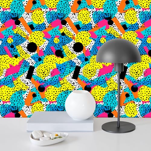 FUIENCFKE Peel and Stick Wallpaper Abstract Colorful Geometric Shapes Bold
