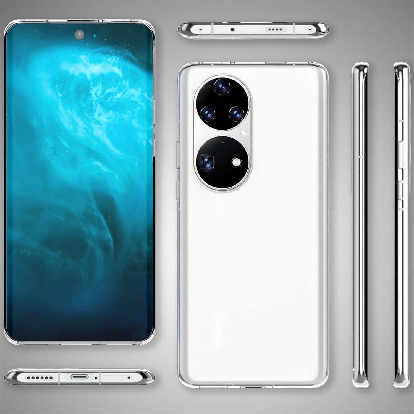 EASSGU Handyhülle Für Huawei P50 Pro (6.6 Zoll) | Galvanisierter Rahmen + Weiches TPU | Schwarz | Vollschutz