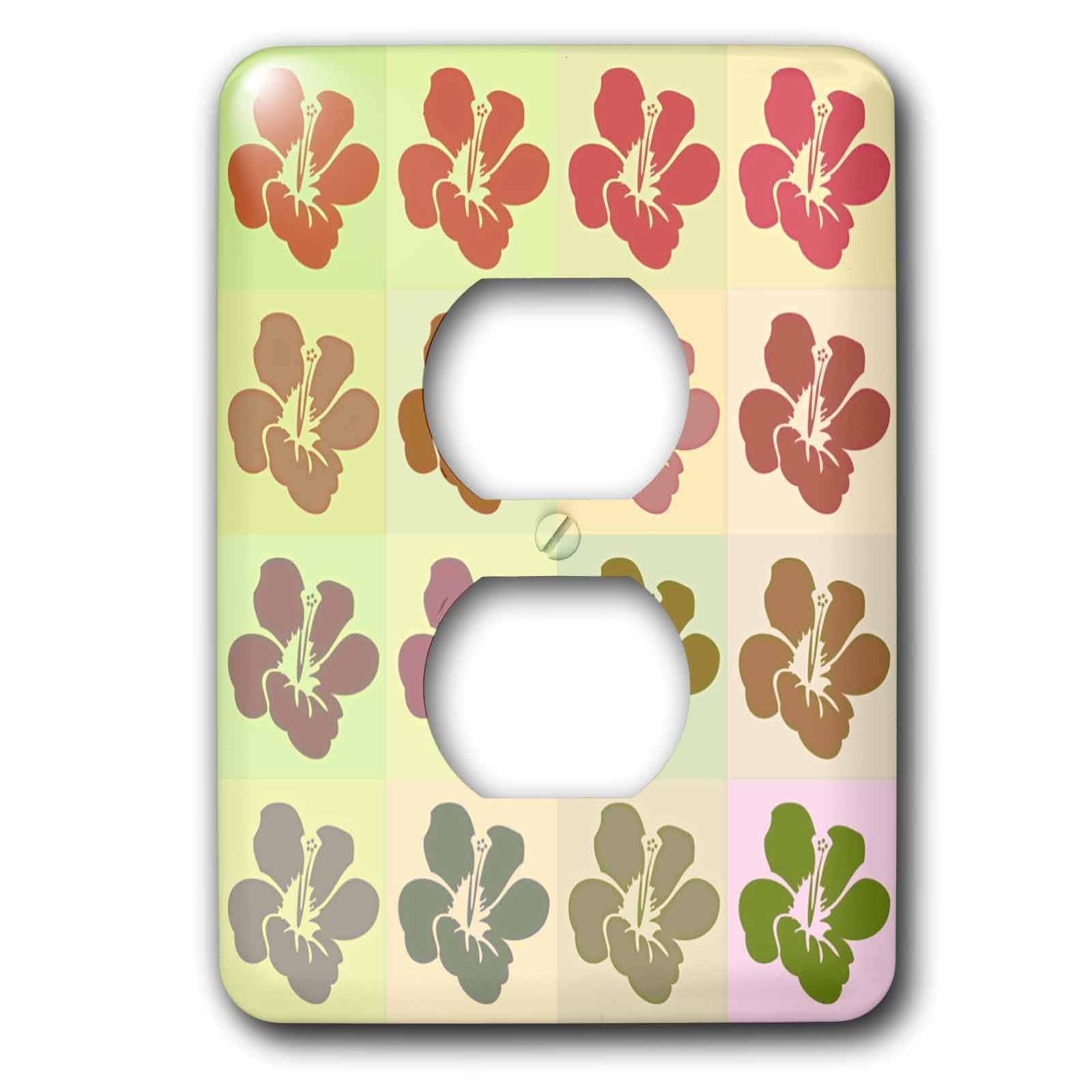 Fleurs d'hibiscus hawaïen vintage 3dRose lsp_53599_6 interrupteur déco