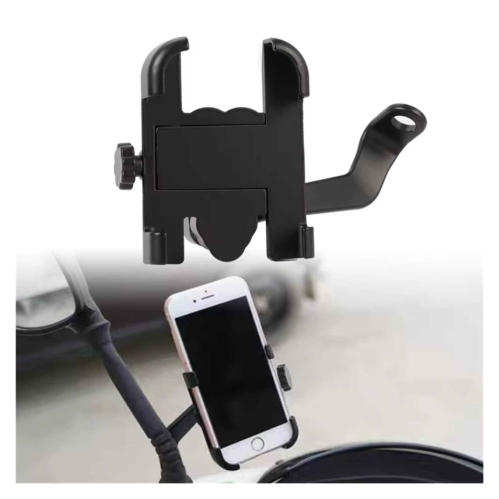 Staffa Navigazione GPS Supporto Telefono Bicicletta Moto Staffa GPS Supporto Cellulare Specchietto Retrovisore Moto Supporto Manubrio Telefoni Cellulari 4-7 Pollici Porta Telefono Moto(Black C)