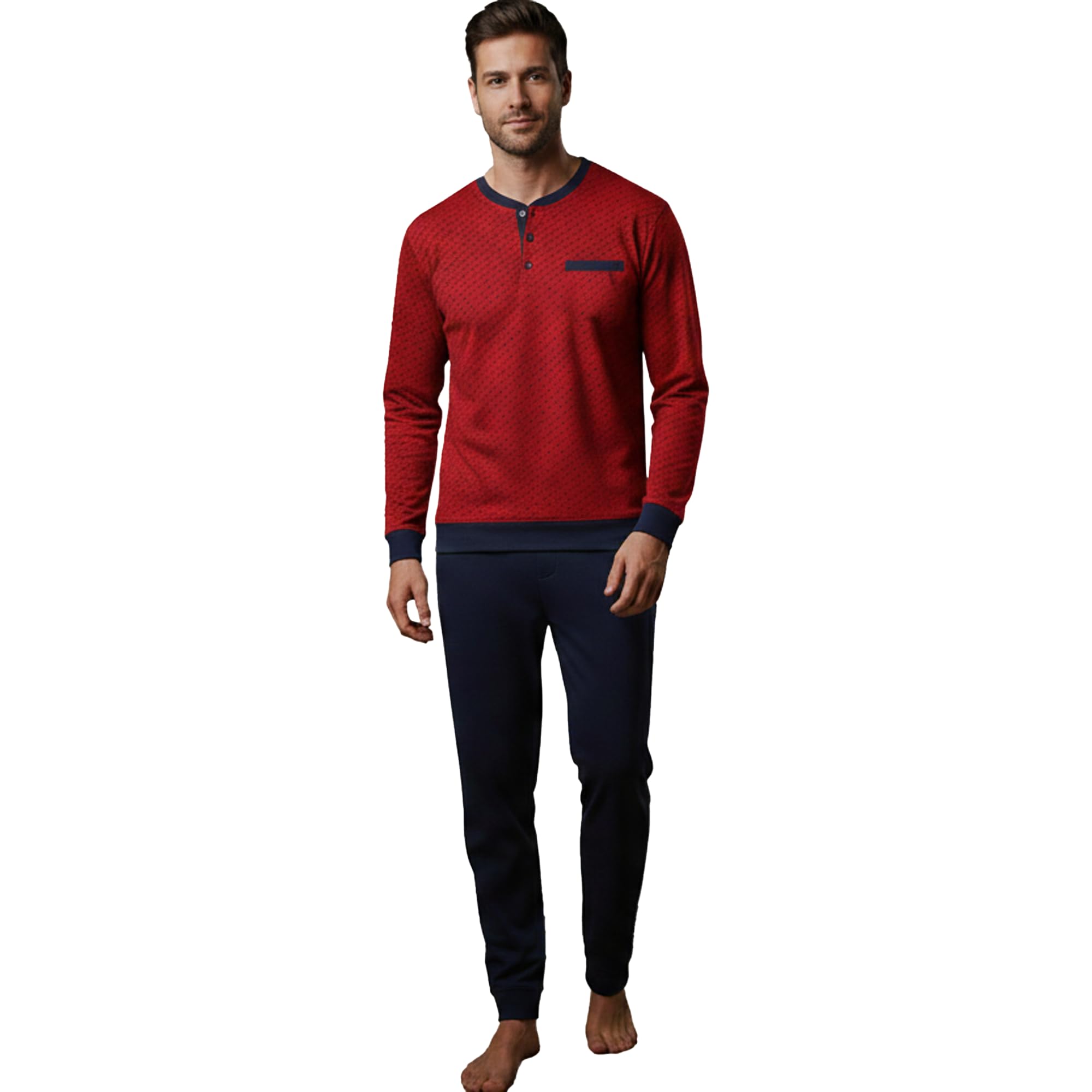 Sergio Tacchini Pigiama da Uomo in Jersey di Cotone