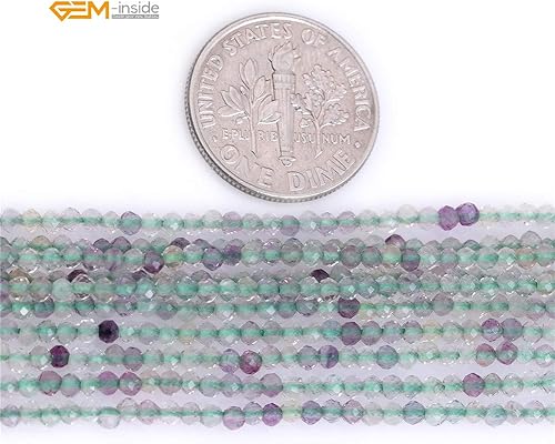 Miniatura 7 de GEM-Inside - Cuentas pequeñas de zafiro natural de 0.118 pulgadas (0.118 in) con facetas y espaciadores redondos para hacer joyas, 15 pulgadas