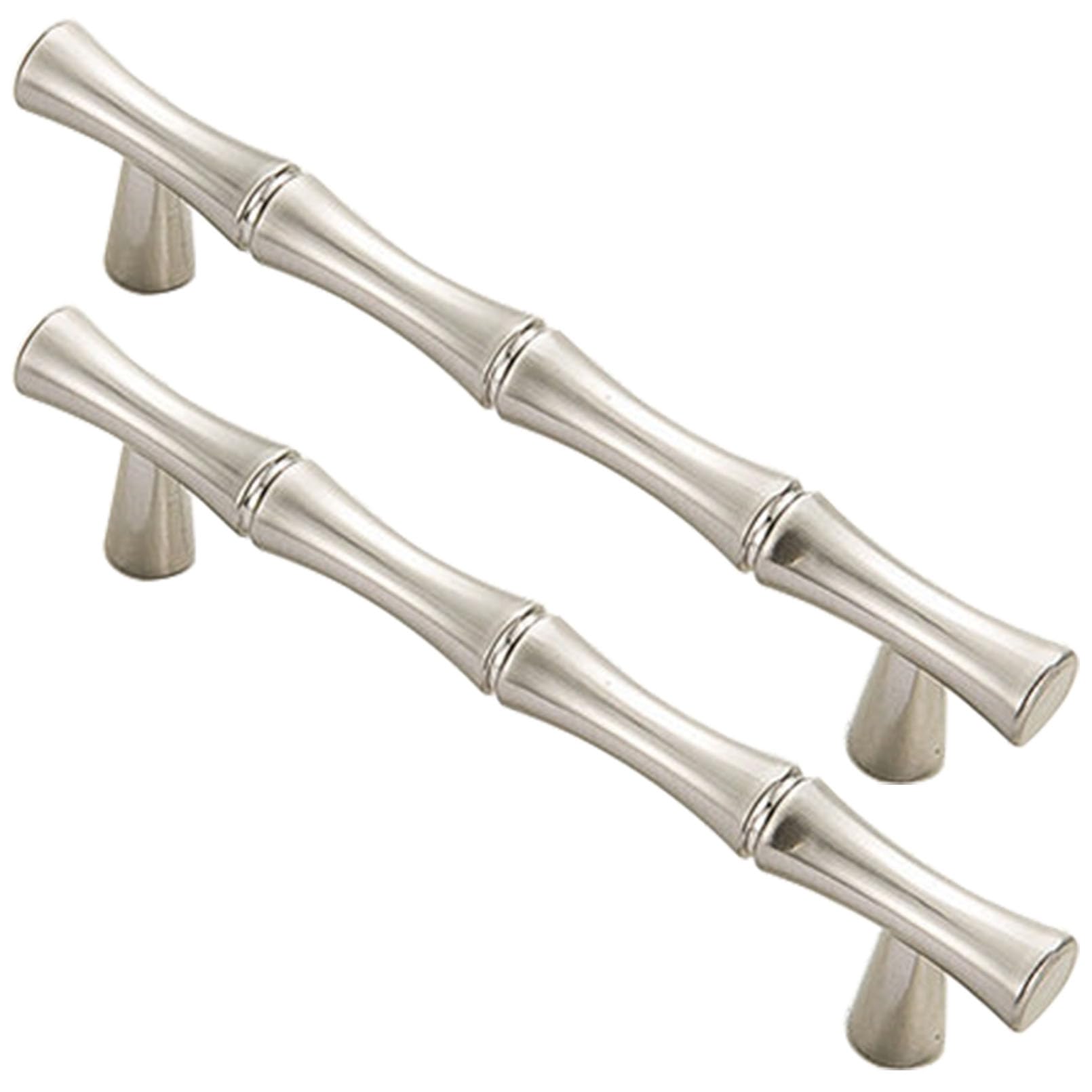 Xiaodanhua Silver Cabinet Handles Hardware Furniture Knobs Zinc Alloy Drawer Pulls Solid Kitchen Door Pull Handles For Wardrobe Bathroom Bedroom (Hole Distance 96Mm)