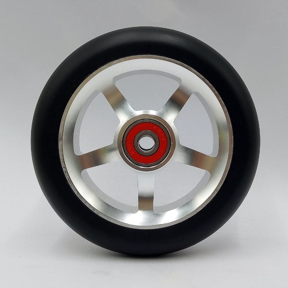 Ruote Monopattino Freestyle 2pcs 100/110/12. Ruote Scooter da 0 mm con mozzo in Lega Alta Elastica PU. With8 * 22 * 7mm Cuscinetti Skates Ruote Ruote Monopattino Elettrico