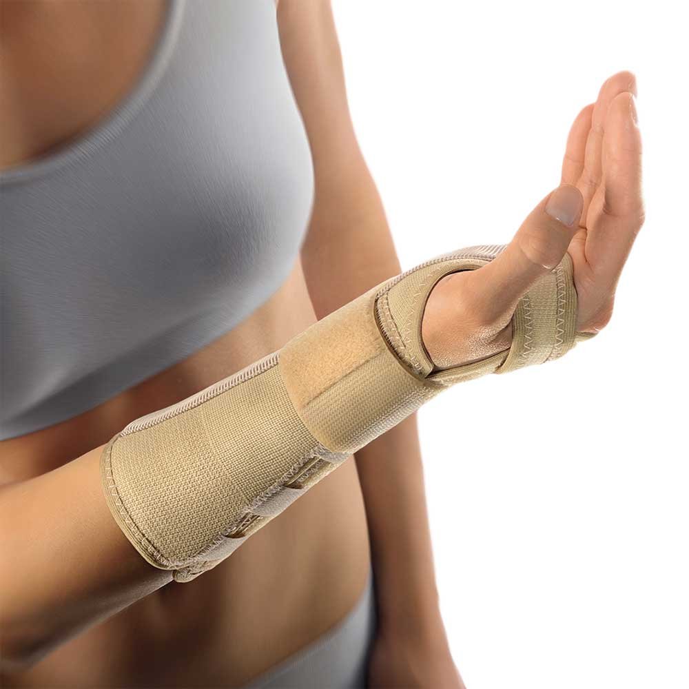 Bort Arm- und Handgelenkschiene Unterarm Bandage Handgelenk Stütze Alu Schiene, hautfarben, M, Links