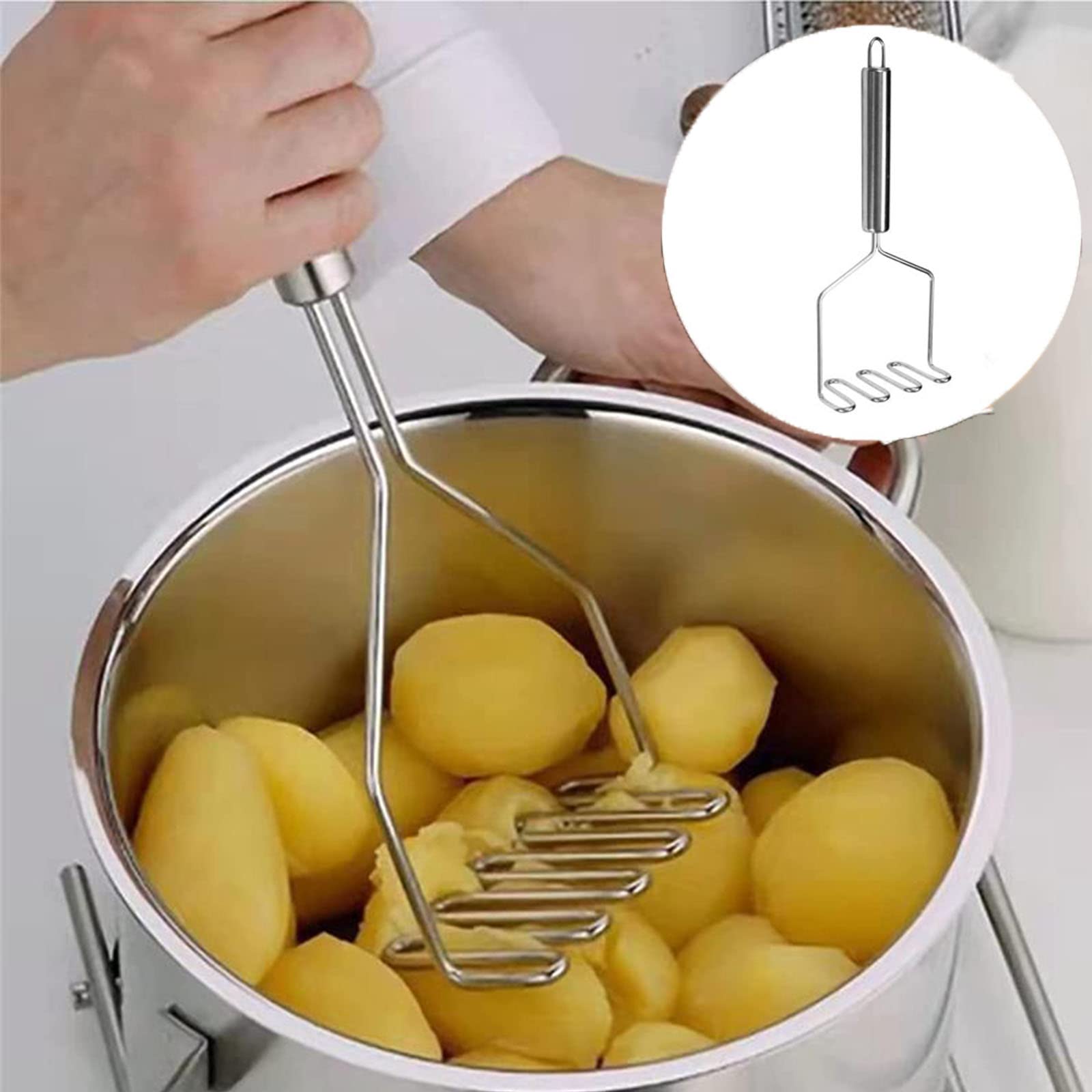 Presse-purée en acier inoxydable, 3 en 1, Broyeur Manuel, Presse Légumes, presse-purée pour fruits et légumes, Grande Capacité - Maison
