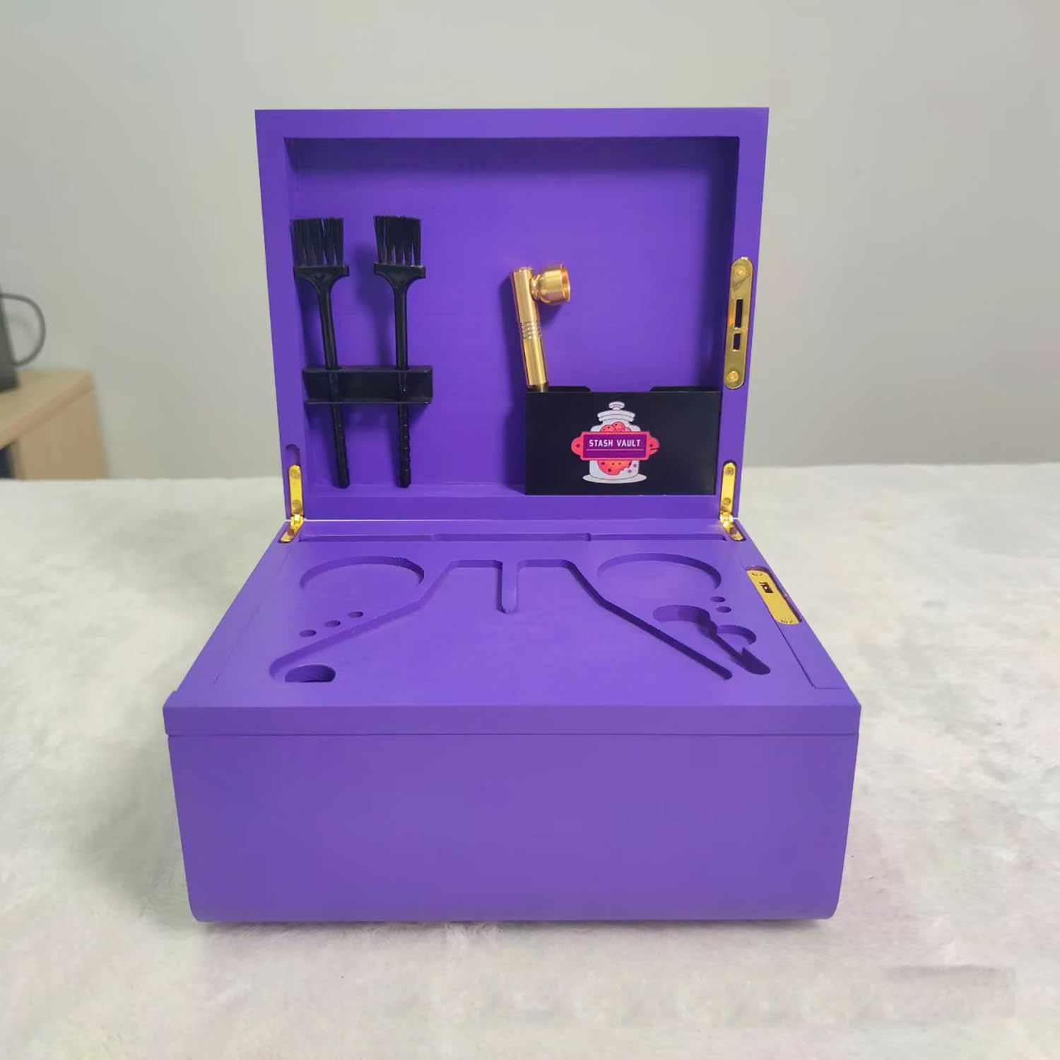 Joyero con Bloqueo De Bambú con La Bandeja De Almacenamiento De Almacenamiento De Madera De Los Divisores Extraíbles para Las Artesanías Guarda El Contenedor De La Exhibición Segura 22x18x12cm