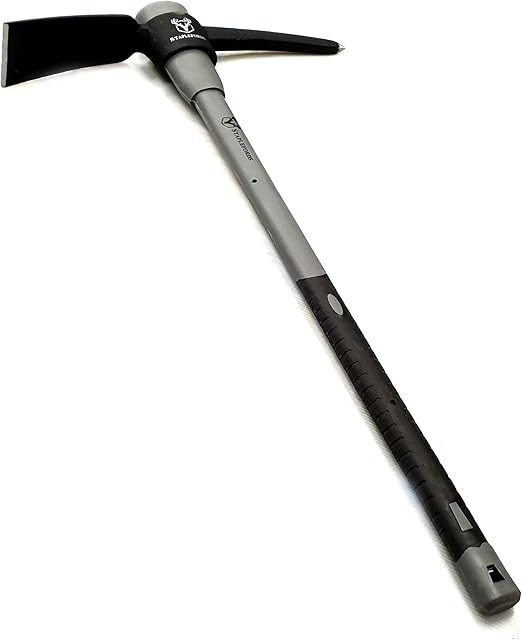 Staplefords Reinforced Steel Pick Axe Mattock with Shock Absorbing Fibreglass Handle - 900mm length