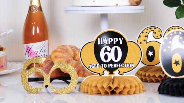 【値下げ歓迎】 Happiest Birthday フルセット Amazon.com: BRT Bearingshui Blue & Gold 60th Birthday Party