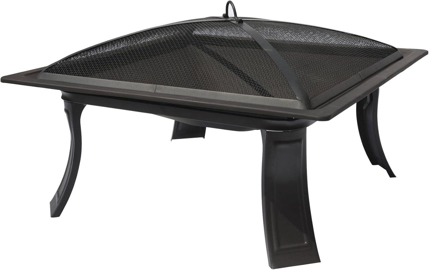Blue Wave 26" All-Weather Outdoor Riverside Square Fire Pit - Black