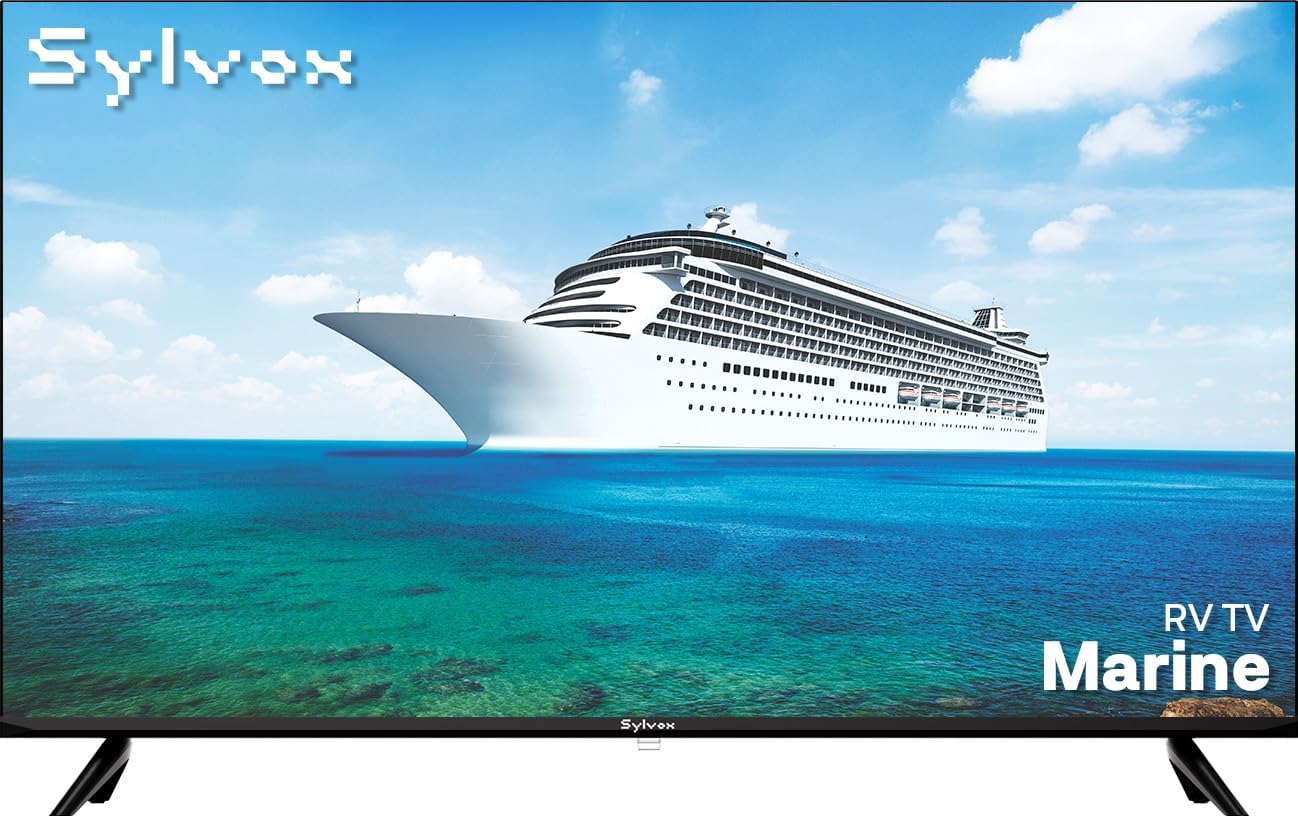 SYLVOX 40-Inch 12V/AC Marine TV, Anti-Corrosion Smart HDTV with Built-in Google TV, 9-32V Surge Protection, WiFi & Bluetooth, HDMI/USB Ports, Perfect for Boats, Yachts, RVs