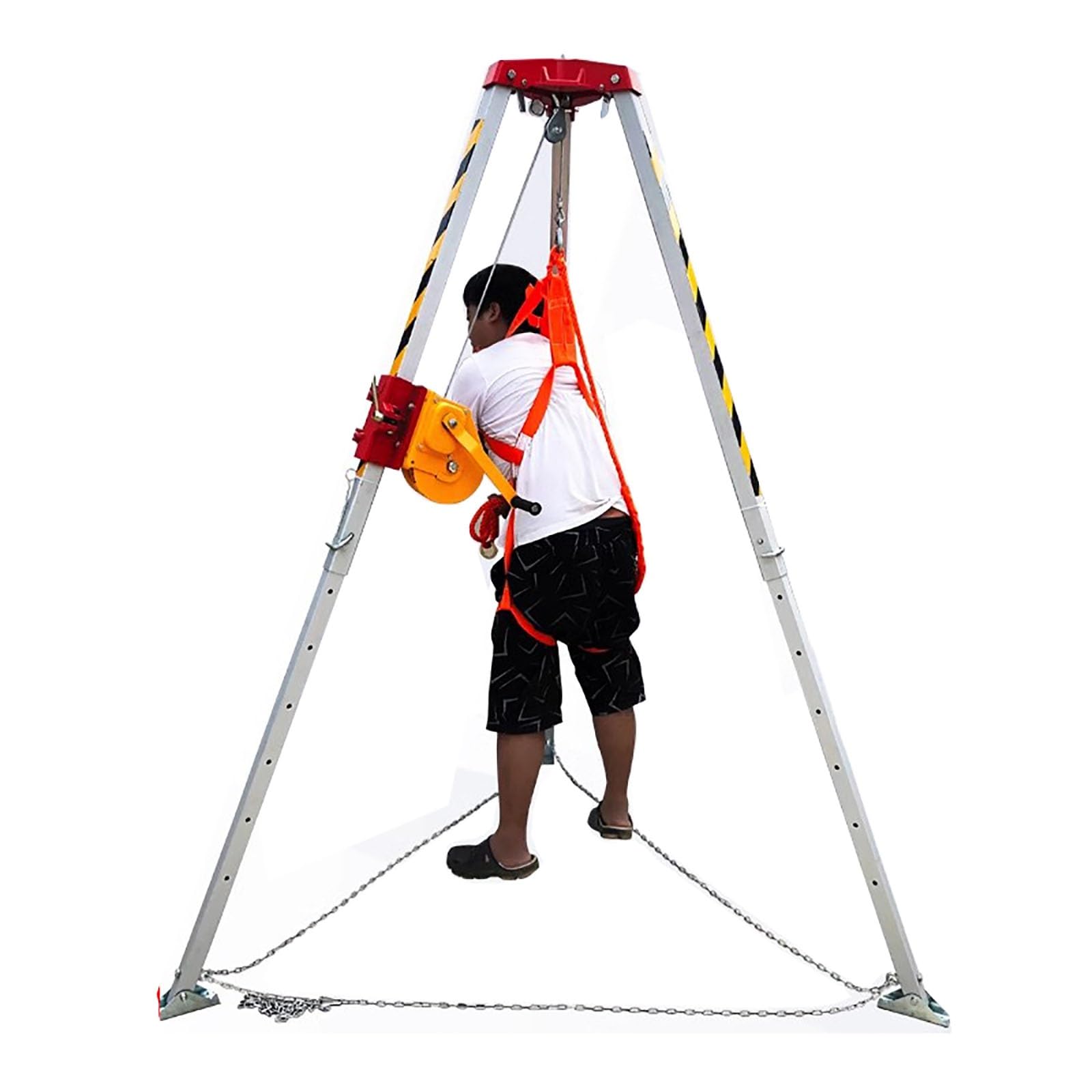 Kit de trípode para Espacios confinados. Trípode de Rescate para Espacios confinados, trípode de Rescate para alcantarillado con Dispositivo de autobloqueo de Seguridad, Sistema de