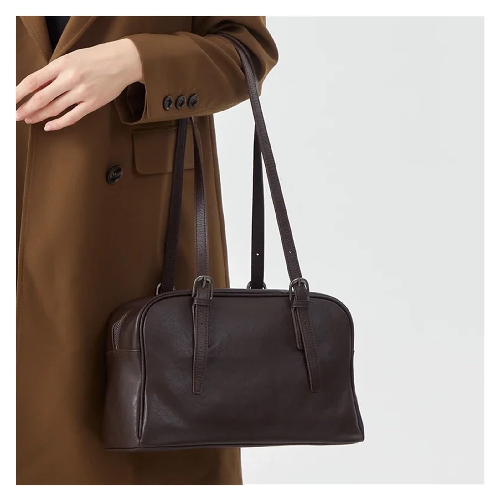 Bolso bandolera Bolso de cuero for mujer, bolso for axilas, nicho femenino, gran capacidad, hombro tipo bandolera genuino