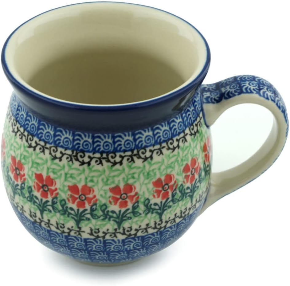 Polish Pottery Bubble Mug 16 oz Maraschino