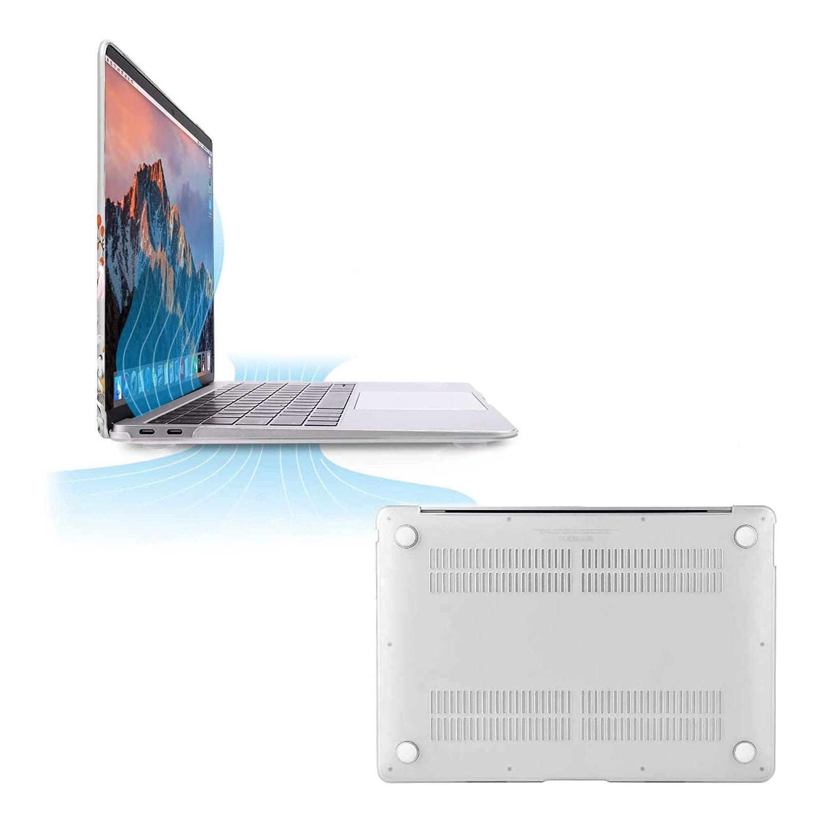 MOSISO Case Compatibile con MacBook Air 13 2022 2021 2020 2019 2018 A2337 M1 A2179 A1932 Retina,Plastica Giardino Fiori Modello Custodia Rigida & Cover per Tastiera & Proteggi Schermo,Trasparente