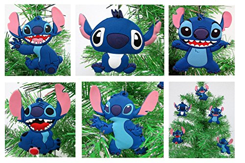 Lilo and Stitch Holiday Christmas Ornament Set - Unique Shatterproof Plastic Design Around 2