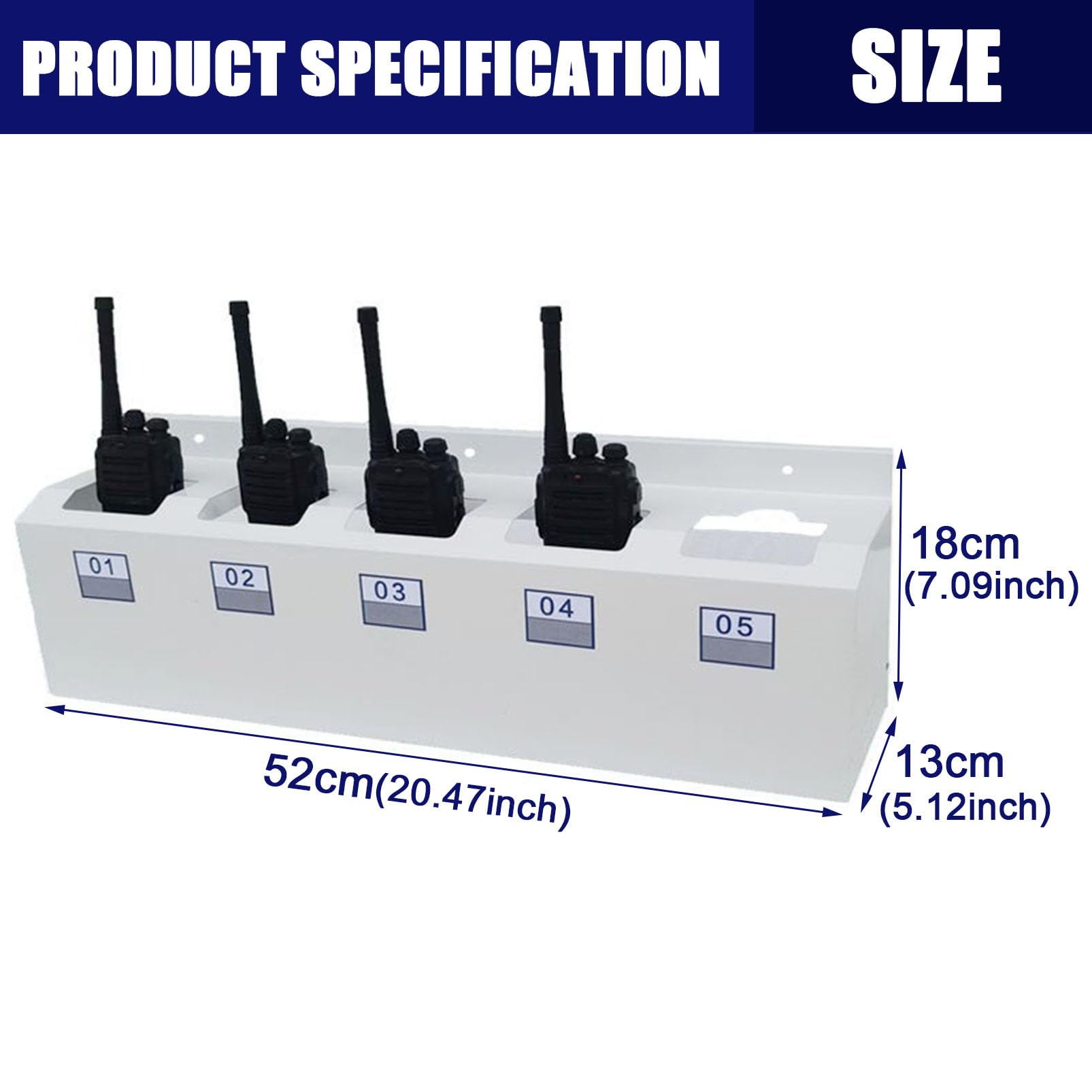 Supporto da Parete per walkie Talkie, Organizer Universale per Radio ricetrasmittenti a Due Vie per impieghi gravosi con Etichette numerate, Dispenser per Radio per Ufficio, Magazzino, sicur
