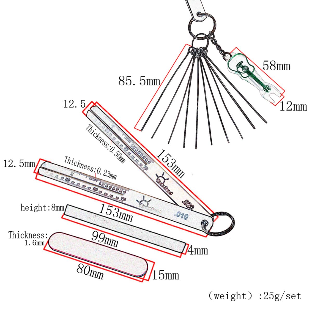 ibasenice 3pièces Set Outils De Luthier Pour Guitare Protecteur De Fret Outil De Tirage De Cheville De Pont Pour Entretien Guitare Accessoires Pratiques Pour Musiciens