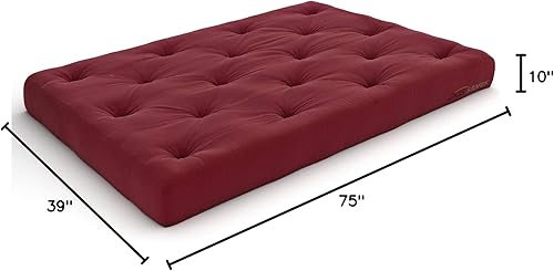 Miniatura 84 de Nirvana Futons Colchón de futón extra grueso de alta calidad de 10 pulgadas, sarga caqui, fabricado en Estados Unidos Caqui (Khaki Twill),Negro