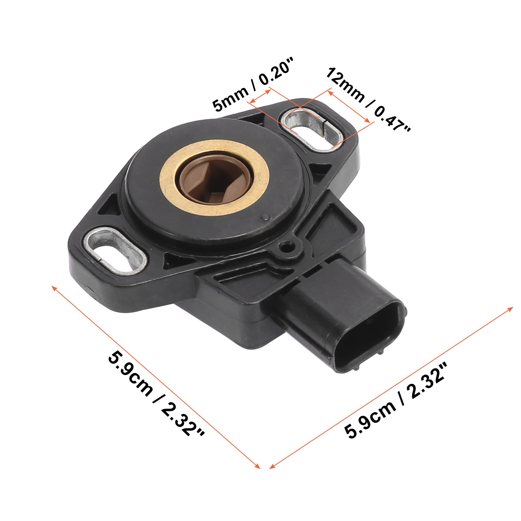 X AUTOHAUX JT7H Capteur de position d'accélérateur de véhicule 3 broches Noir