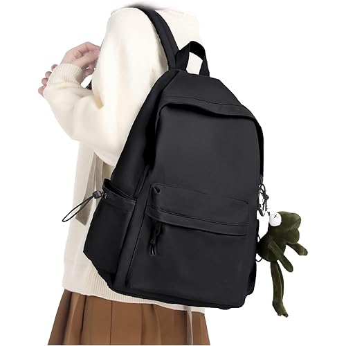 Black Backpack Lightweight Bag Waterproof High Middle Backpack For Cute Aesthetic Backpack Casual Daypack For Men Women