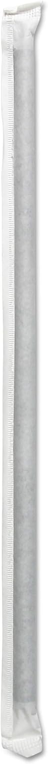 Boardwalk JSTW775B Wrapped Jumbo Straws, 7 3/4-Inch, Black, 12500/Carton