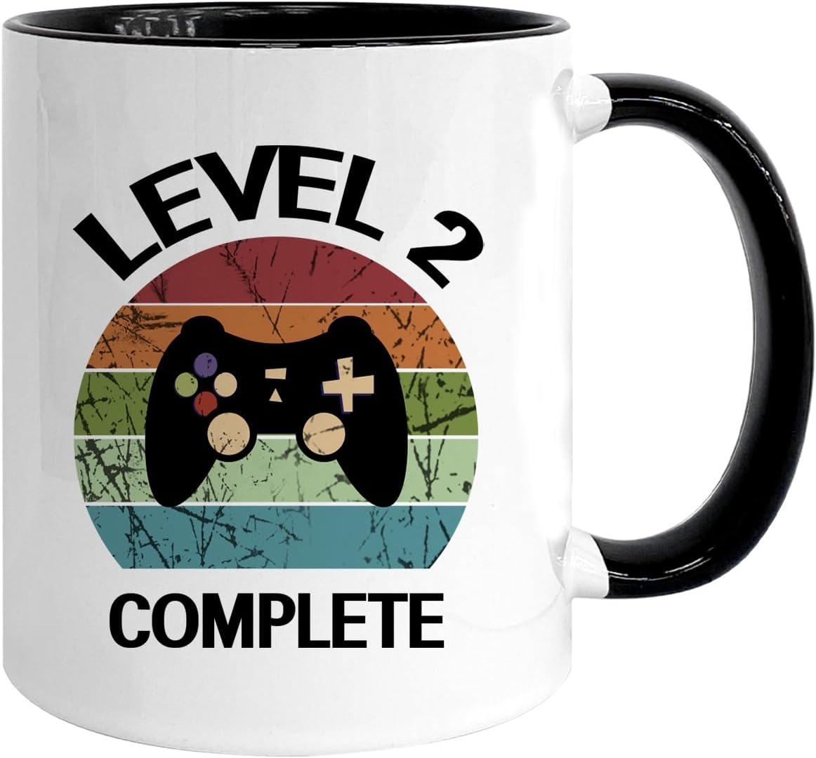 Happy 2 year Anniversary wedding gifts for Wife, Funny 2nd Anniversary Couple Gifts, Romantic Gift for Him Her, 2 year Gifts for Gamer, Retro Video Game 11 oz Coffee Mug