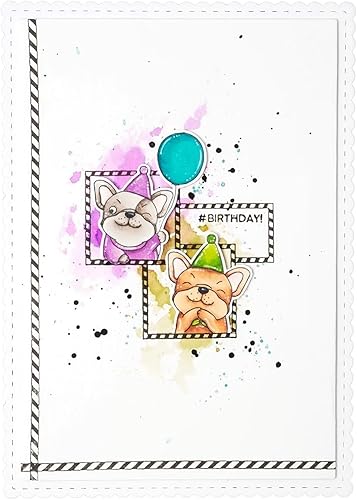 Miniatura 4 de Juego de sellos y troqueles de cumpleaños para perros para hacer tarjetas, sellos transparentes y troqueles de corte de metal para álbumes de