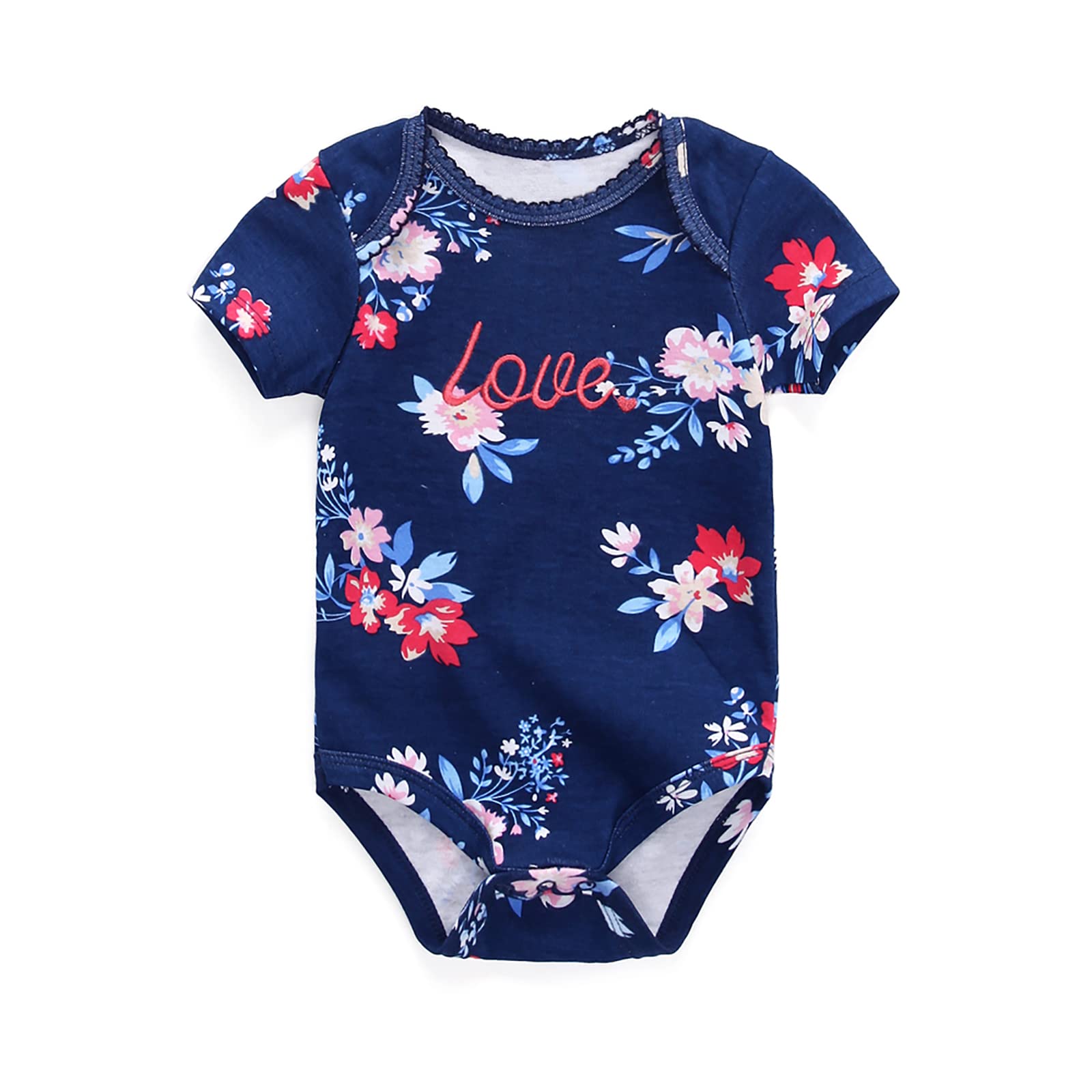 Chamie Baby Bodysuit Cotton Short Sleeve Vests for Newborn 5-Pack One-Piece Suit for Boy and Girl 0-12 Months… - 2
