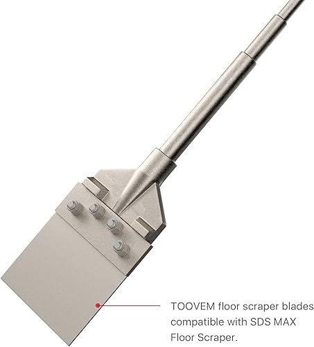 Miniatura 5 de TOOVEM - 2 cuchillas de repuesto para raspador de suelo SDS-Max, raspador de suelo de 6 pulgadas de ancho para herramienta de limpieza de suelos SDS