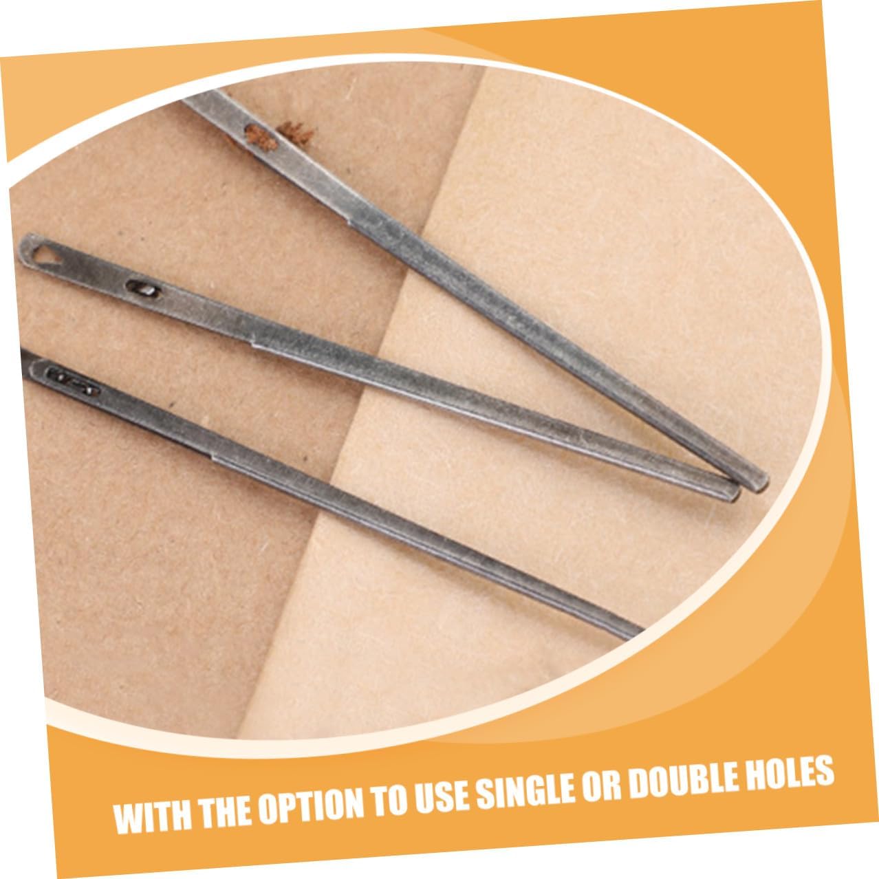 HOODANCOS 2Pcs Leather Sewing Needles Steel Hand Stitching Needles for Leather Crafts Lightweight for DIY Leatherwork and Craft Projects