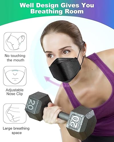 Miniatura 67 de Disposable Face Masks, 4 Layer Face Masks, 50 PCS Adultos 30 Pcs Dusty Rose