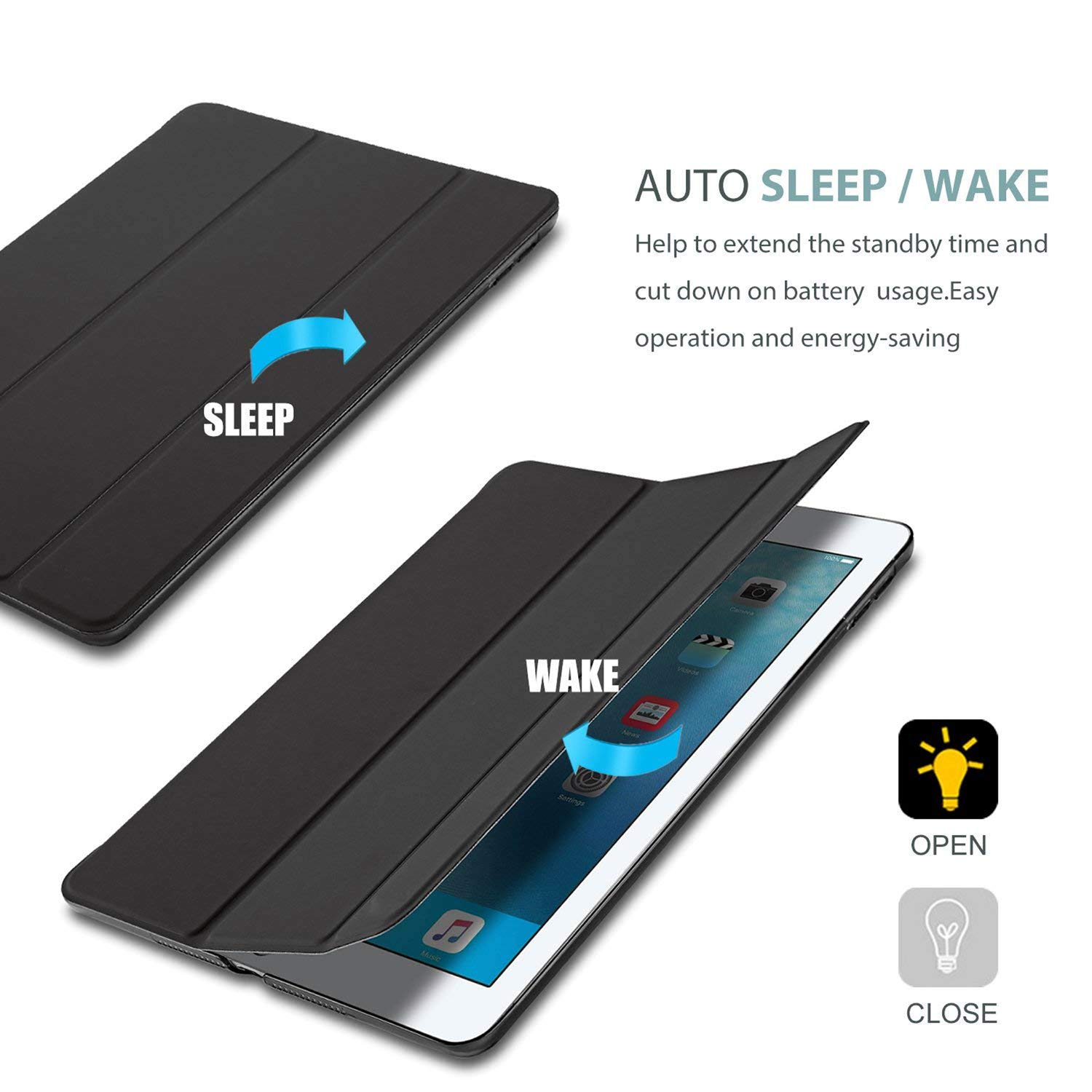 Durasafe Trifold Ultra Slim Smart Back Cover with Translucent iPad 2
