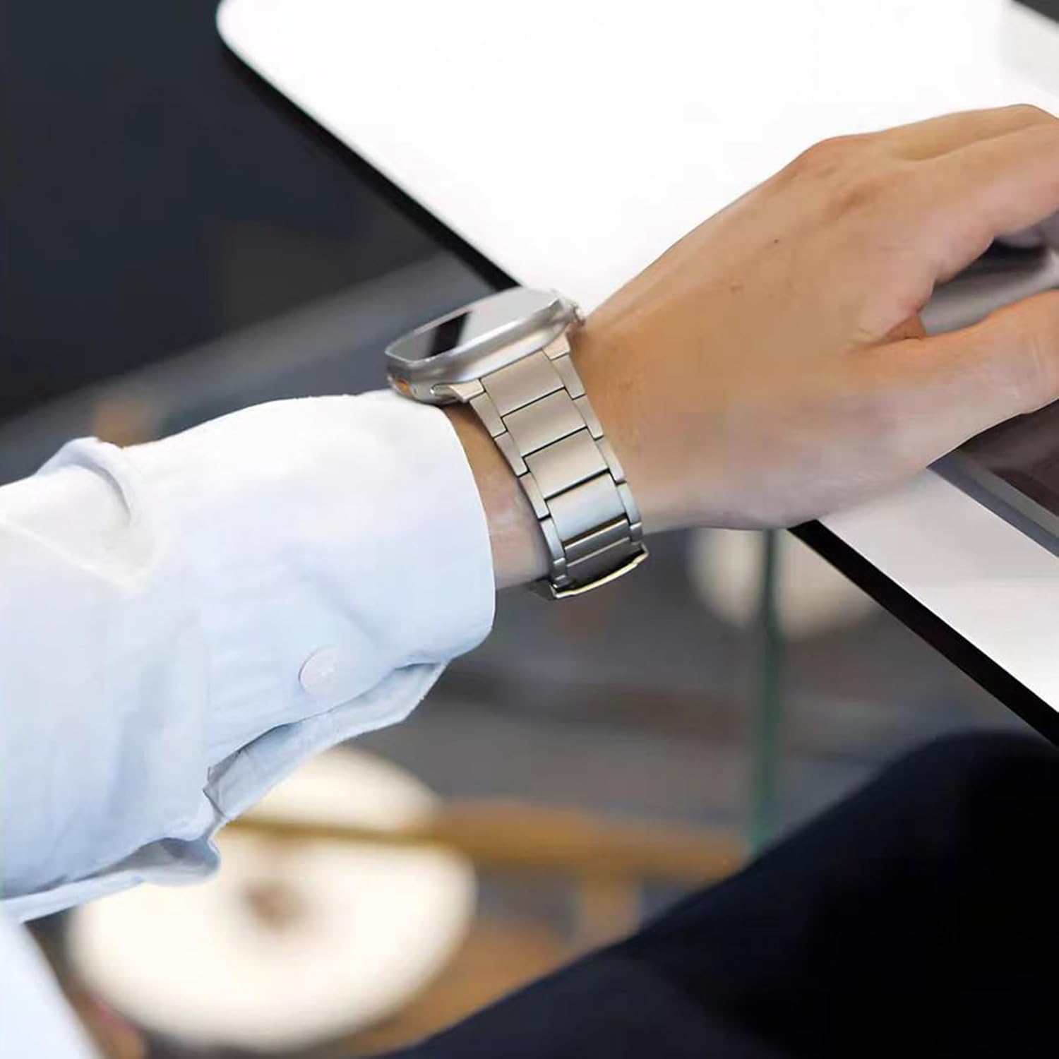 Titanium Metal Band Compatible with Apple Watch Bands Ultra 3/2/1 49mm 46mm 45mm 44mm for Women Men, Luxury Link Bracelet Adjustable Scratch Resistant Strap for iWatch Series 11 10 SE 9 8 7 6 5 4 - Image 6