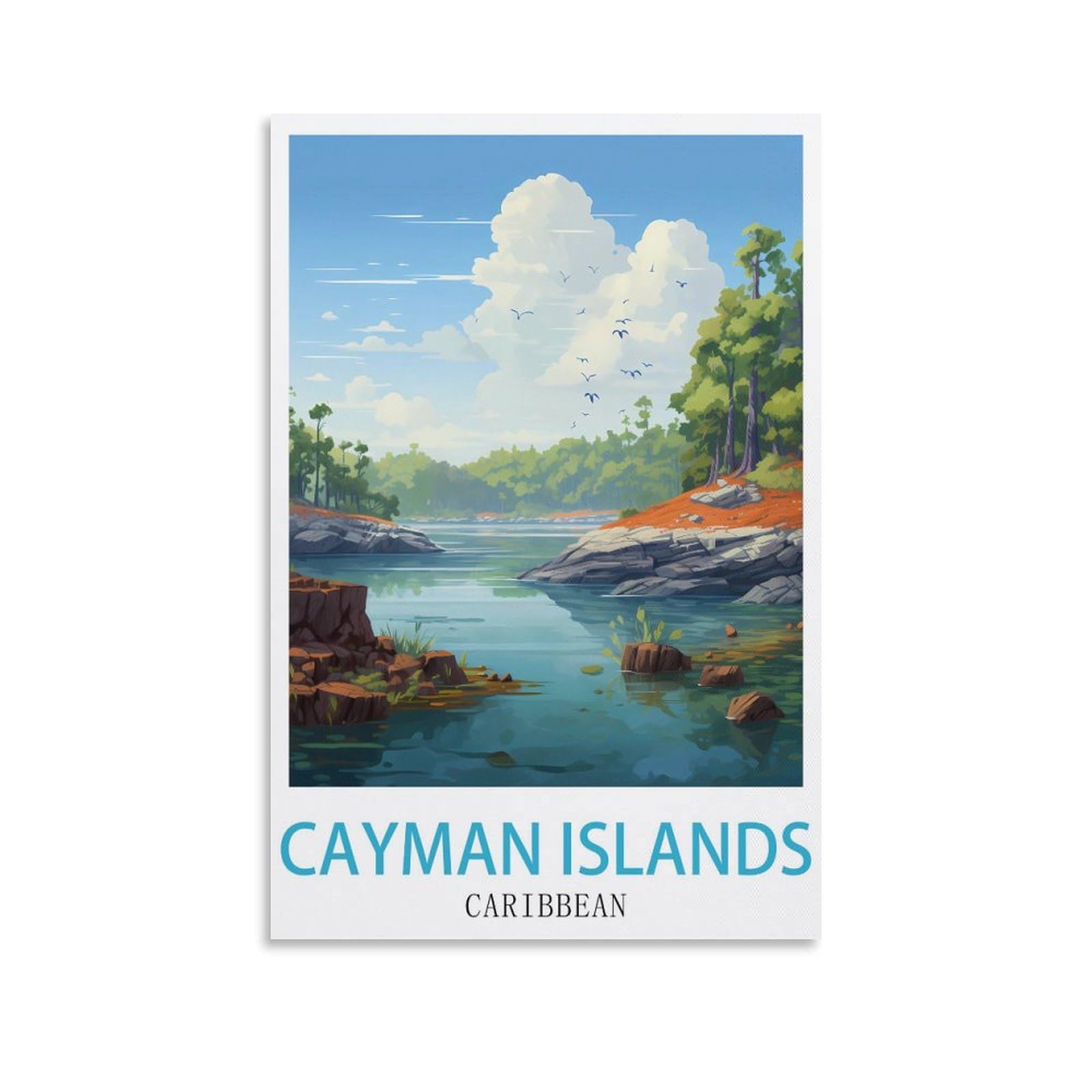 Vintage Metal Tin Signs,Cayman Islands Caribbean,Vintage Metal Tin Sign Inspirational Retro Art Poster for Home Office, Cafe Bar Wall Decor 15x30cm