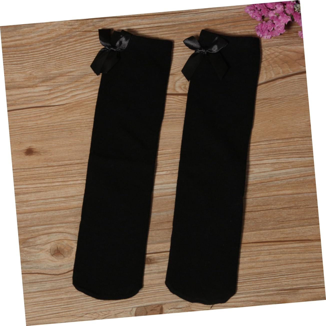 Bow Knee Socks Thigh Socks Striped Stocking Over The Knee Sock High Socks High Socks Black