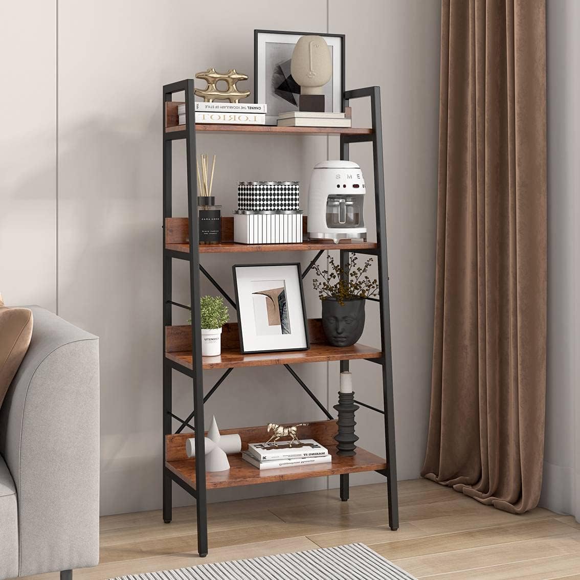 4 Layer Display Bookshelf Ladder Shelf Storange Shelves Rack Shelf Unit
