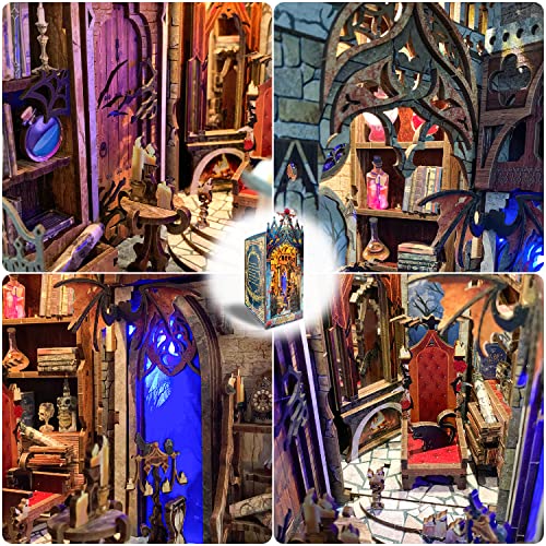 Diy Book Nook Kit, Decorative Bookend Stand,Diy 3D Castle Puzzle Booknook Bookshelf Insert, Wooden Bookends Model Build-Creativity Kit With Led Light For Teen Girls Boys Women Men #TOP5