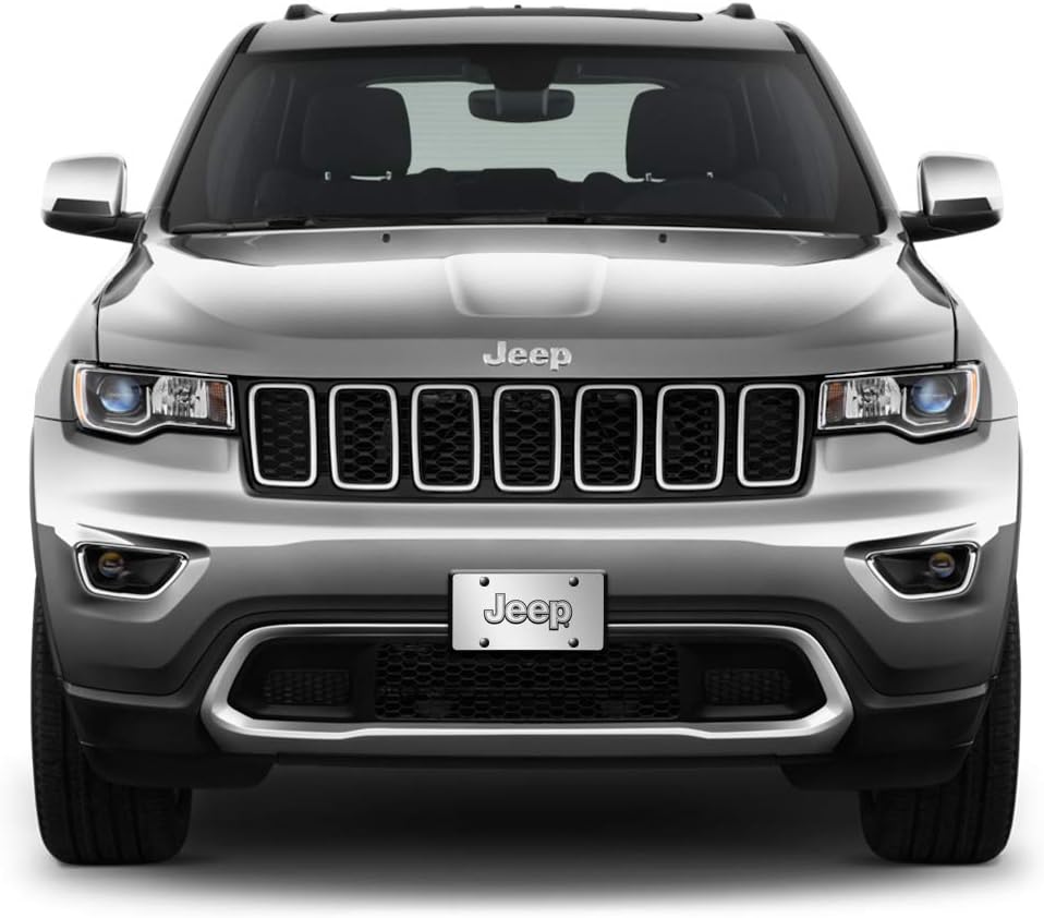Jeep 3D Logo Chrome Stainless Steel License Plate