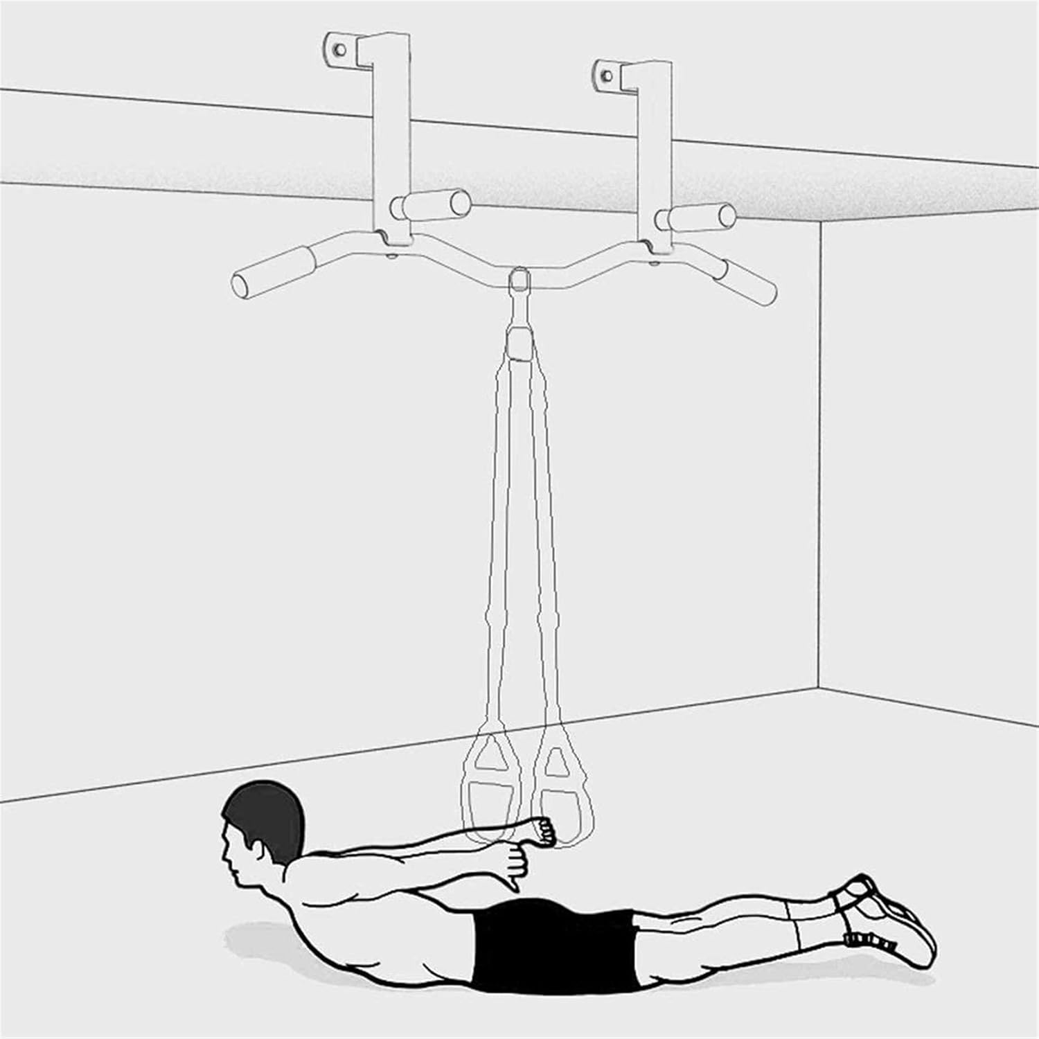 JYDQM Fitness Training Pull Up Bar for Men & Women Wall Mounted Home Multifunctional Indoor Pull Up Bar Detachable Handle Load Capacity Up to 200Kg,B (Color : A)