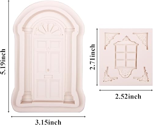 Miniatura 2 de Moldes de silicona para ventana y puerta, moldes de chocolate de estilo clásico para decoración de pasteles, decoración de cupcakes, pasta de goma