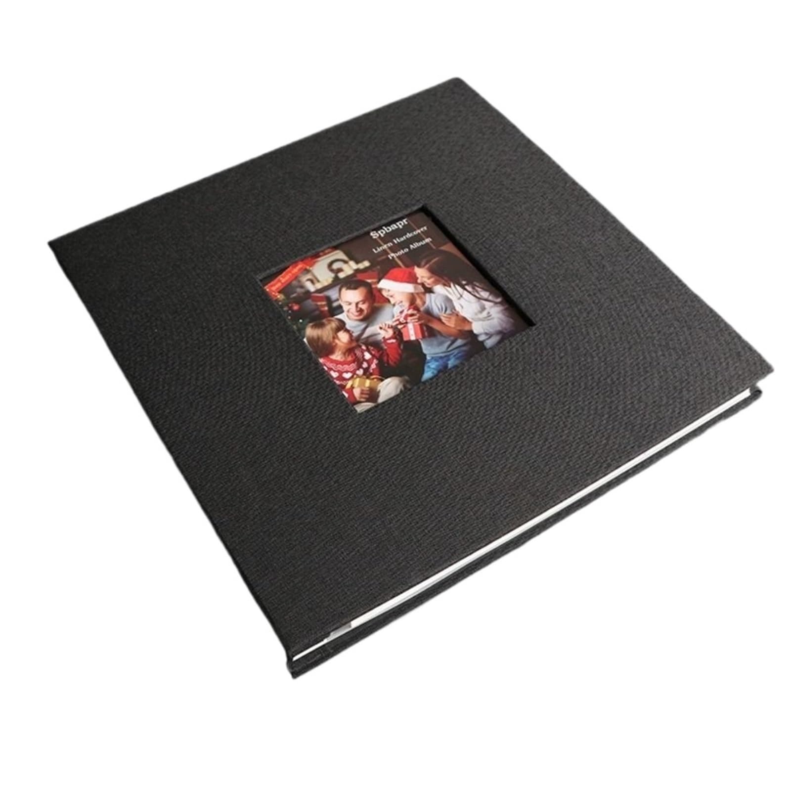 Album De Fotos Estuche de almacenamiento imágenes lino, álbum familiar autoadhesivo DIY, recortes memoria conmemorativo 20 hojas(Black-18inch)