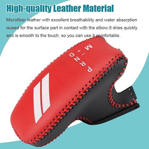 Vista 21 de LEXLEY Cubierta de cuero para perilla de palanca de cambios para Dodge 2015-2023 Charger Challenger, Durango 2016-2023 azul + negro