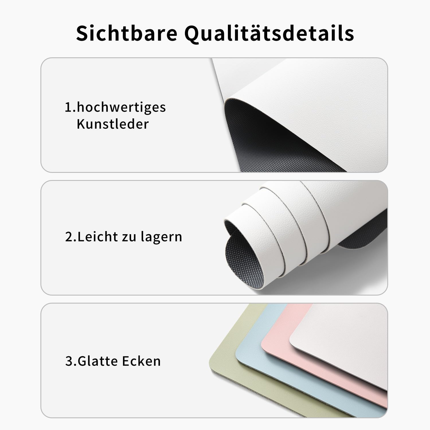 Satechi Tapis de souris MousePad en cuir écologique - Bleu